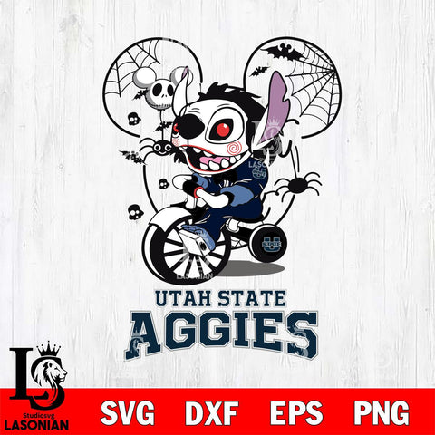 Utah State Aggies Stitch Jigsaws Halloween Svg Eps Dxf Png File, Digital Download, Instant Download