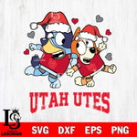 Utah Utes Bluey Christmas NFL Svg Eps Dxf Png File, Digital Download