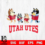 Utah Utes Bluey Dance Squats Svg Eps Dxf Png File, Digital Download, Instant Download