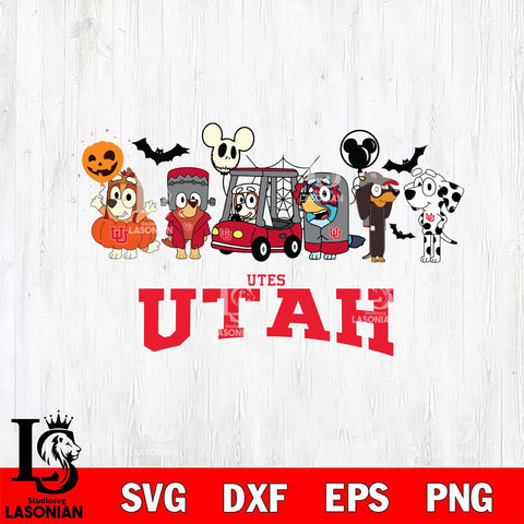 Utah Utes Bluey Halloween Svg Eps Dxf Png File, Digital Download, Instant Download