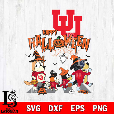 Utah Utes Bluey Halloween Family Svg Eps Dxf Png File, Digital Download, Instant Download