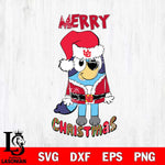 Utah Utes Bluey Merry Christmas Bluey Santa Claus Svg Eps Dxf Png File, Digital Download