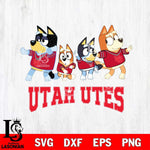 Utah Utes Bluey Mode Dance Squats Svg Eps Dxf Png File, Digital Download, Instant Download