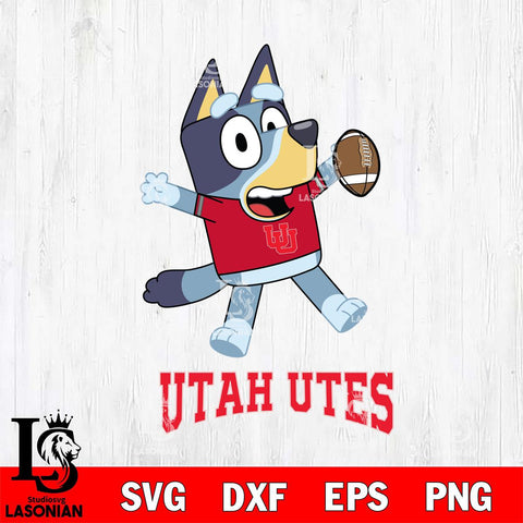 Utah Utes Bluey Sport Football Svg Eps Dxf Png File,NCAA Svg Files,Bluey svg ,Digital Download ,Instant Download, Cricut File