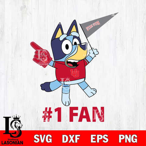 Utah Utes Bluey #1 Fan Svg Eps Dxf Png File,NCAA Svg Files,Bluey svg ,Digital Download ,Instant Download, Cricut File