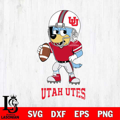 Utah Utes Bluey rugby Svg Eps Dxf Png File, Digital Download ,Instant Download, Cricut File