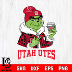 Utah Utes Boujee Grinch Leopard Christmas Cut Files Cricut, Svg Dxf Eps Png file, Digital download , Silhouette