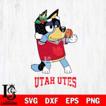 Utah Utes Christmas Bluey Bandit Heeler Cut Files,Bluey Cricut,Christmas Svg , Bluey svg , Digital Download, dxf eps png pdf file