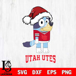 Utah Utes Christmas Bluey Hat Cut Files,Bluey Cricut,Christmas Svg , Bluey svg , Digital Download, dxf eps png pdf file