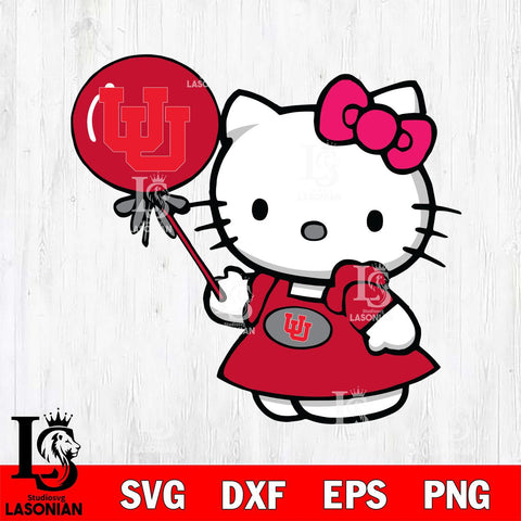 Utah Utes Cute Hello Kitty 2 Svg Eps Dxf Png File, Digital Download, Instant Download