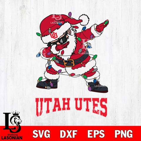 Utah Utes Dabbing Santa Claus Ugly Christmas Svg dxf eps png pdf file,NCAA svg,Digital Download,Cricut file