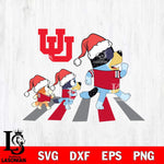 Utah Utes Family Bluey Walking Christmas Svg Eps Dxf Png File, Digital Download, Instant Download