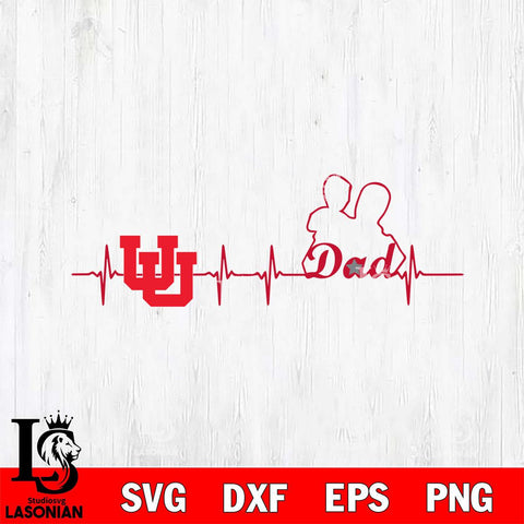 Utah Utes Father Heart Beat Svg Eps Dxf Png File, Digital Download, Instant Download