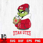 Utah Utes Grinch Bougie Christmas Cut Files Cricut, Svg Dxf Eps Png file, Digital download , Silhouette