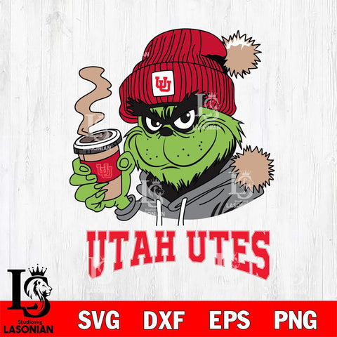 Utah Utes Grinch Cofffe Hoodie Cut Files Cricut, Svg Dxf Eps Png file, Digital download , Silhouette