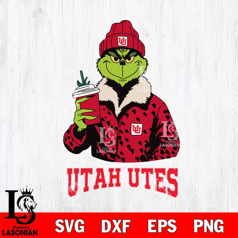 Utah Utes Grinch Leopard Svg Eps Dxf Png File, Digital Download, Instant Download