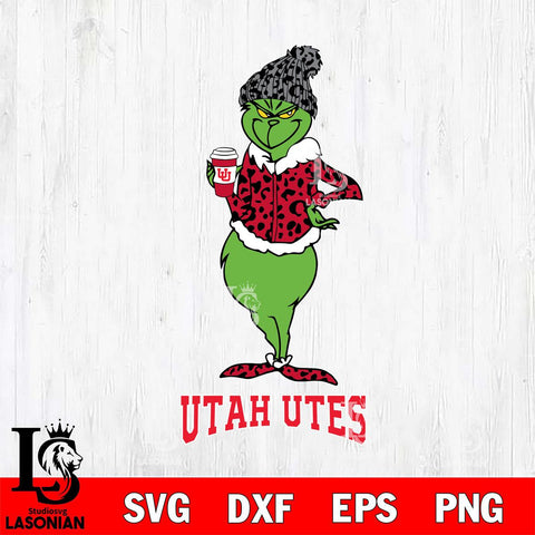 Utah Utes Grinch Leopard Coffee Svg Eps Dxf Png File, Digital Download, Instant Download