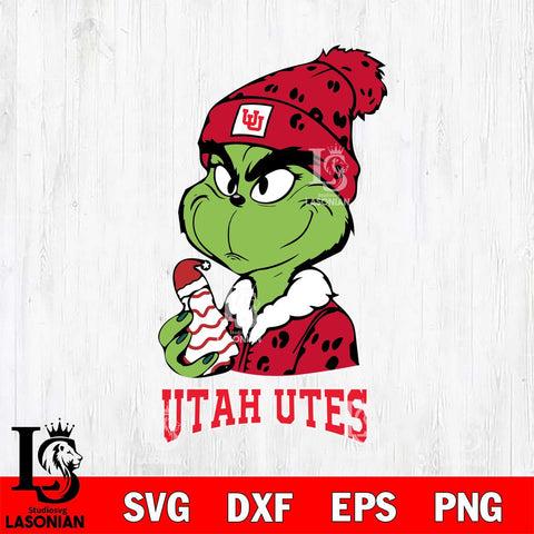 Utah Utes Grinch Tree Cake Svg Eps Dxf Png File, Digital Download, Instant Download