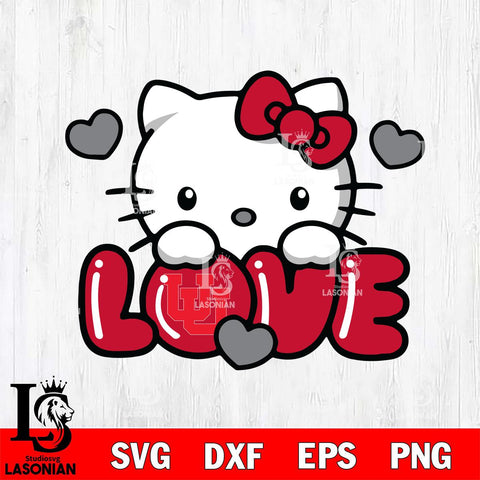 Utah Utes Hello Kitty Love Svg Eps Dxf Png File, Digital Download, Instant Download