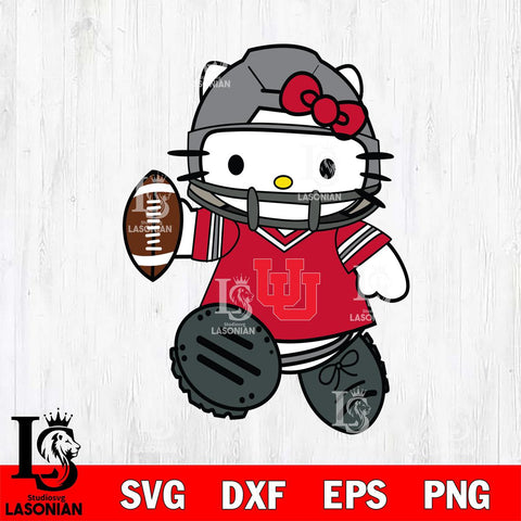 Utah Utes Hello Kitty sport Svg Eps Dxf Png File, NCAA svg, Digital Download, Instant Download