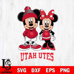 Utah Utes Mickey Minnie Mouse Cute Football Svg Eps Dxf Png File, NCAA svg , File Cut , Digital Download , Instant Download, Cut Svg Files