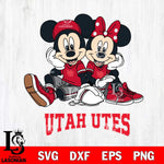 Utah Utes Mickey Minnie Mouse Football Sit Svg Eps Dxf Png File, NCAA svg , File Cut , Digital Download , Instant Download, Cut Svg Files