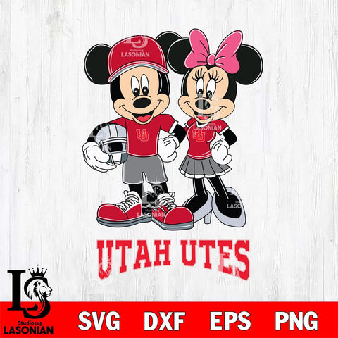 Utah Utes Mickey Minnie Mouse Helmet Svg Eps Dxf Png File, NCAA svg , File Cut , Digital Download , Instant Download, Cut Svg Files