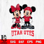 Utah Utes Mickey Minnie Rugby ball Svg Eps Dxf Png File, NCAA svg , File Cut , Digital Download , Instant Download, Cut Svg Files