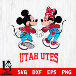 Utah Utes Mickey Minnie Valentine Rugby Svg Eps Dxf Png File, Digital Download ,Instant Download, Cricut File