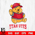 Utah Utes Pooh Bear Disney, Svg Eps Dxf Png File, Digital Download