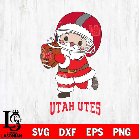 Utah Utes Santa Claus Cute Svg dxf eps png pdf file,NCAA svg,Digital Download,Cricut file