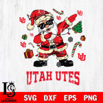 Utah Utes Santa Claus Football Svg dxf eps png pdf file,NCAA svg,Digital Download,Cricut file