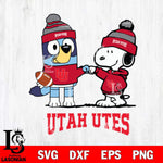 Utah Utes Snoopy & Bluey Football Svg Eps Dxf Png File,NCAA Svg Files,Chill Guy svg ,Digital Download ,Instant Download, Cricut File