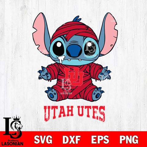 Utah Utes Stitch Mummy Svg Eps Dxf Png File, NCAA svg, Digital Download, Instant Download