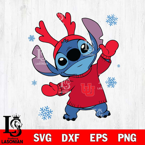 Utah Utes Stitch Santa Christmas Svg Eps Dxf Png File, Digital Download, Instant Download