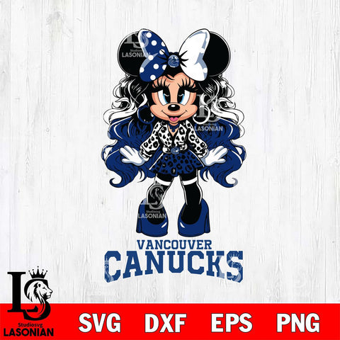 Vancouver Canucks Beauty Minnie Mouse Svg Eps Dxf Png File, Digital Download, Instant Download