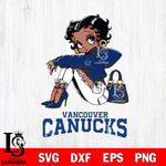 Vancouver Canucks Betty Boop Black Fan Girl Svg Eps Dxf Png File, Digital Download, Instant Download