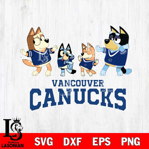 Vancouver Canucks Bluey Dance Squats Svg Eps Dxf Png File, Digital Download, Instant Download