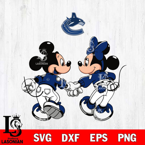 Vancouver Canucks Fan Minnie And Mickey Love Svg Eps Dxf Png File, Digital Download, Instant Download