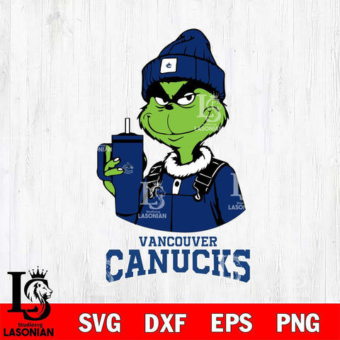 Vancouver Canucks Grinch Football Christmas Cut Files, Cricut,Christmas Svg Dxf Eps Png file , Digital Download