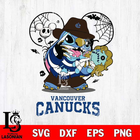 Vancouver Canucks Stitch Freddy Krueger Halloween Svg Eps Dxf Png File, Digital Download, Instant Download