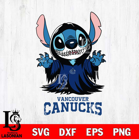 Vancouver Canucks Stitch Ghost Svg Eps Dxf Png File, NHL svg, Digital Download, Instant Download