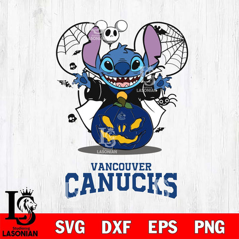 Vancouver Canucks Stitch Horror Halloween Svg Eps Dxf Png File, Digital Download, Instant Download