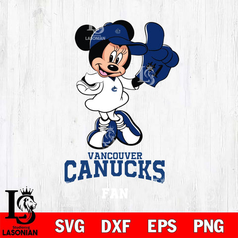 Vancouver Canucks #1 Fan Minnie Mouse Svg Eps Dxf Png File, Digital Download, Instant Download