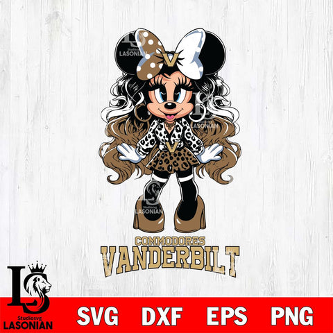 Vanderbilt Commodores Beauty Minnie Mouse Svg Eps Dxf Png File, Digital Download, Instant Download