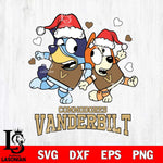 Vanderbilt Commodores Bluey Christmas NFL Svg Eps Dxf Png File, Digital Download