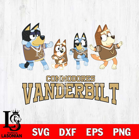 Vanderbilt Commodores Bluey Dance Mode Squats Svg Eps Dxf Png File, Digital Download, Instant Download