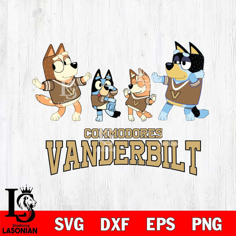 Vanderbilt Commodores Bluey Dance Squats Svg Eps Dxf Png File, Digital Download, Instant Download