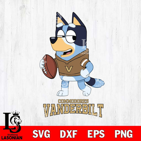 Vanderbilt Commodores Bluey Football Sport Svg Eps Dxf Png File, Digital Download ,Instant Download, Cricut File