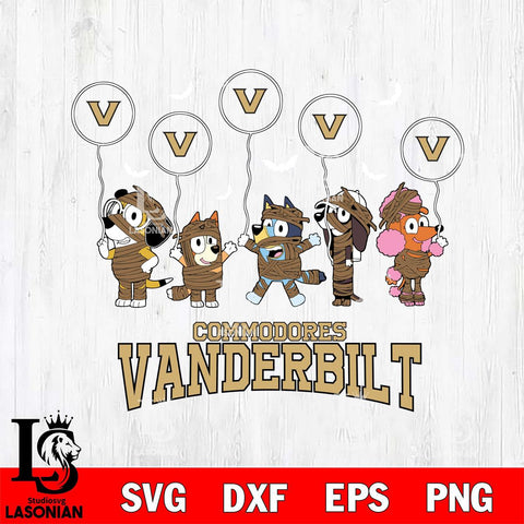 Vanderbilt Commodores Bluey Halloween Spooky Svg Eps Dxf Png File, Digital Download, Instant Download